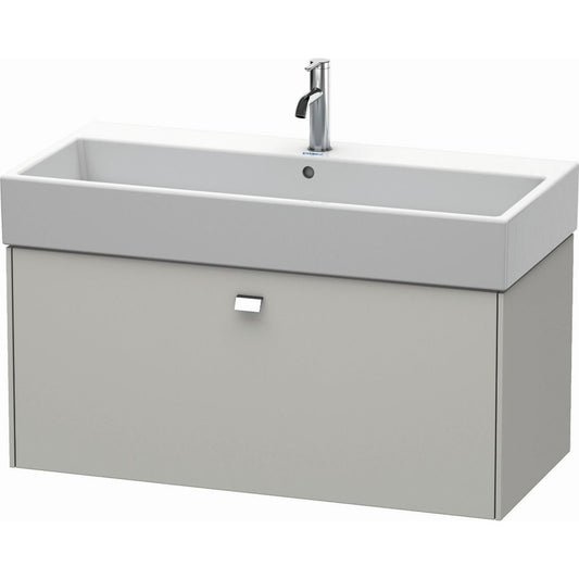 Duravit Brioso 39" x 17" x 18" One Drawer Wall-Mount Vanity Unit in Concrete Grey Matt and Chrome Handle