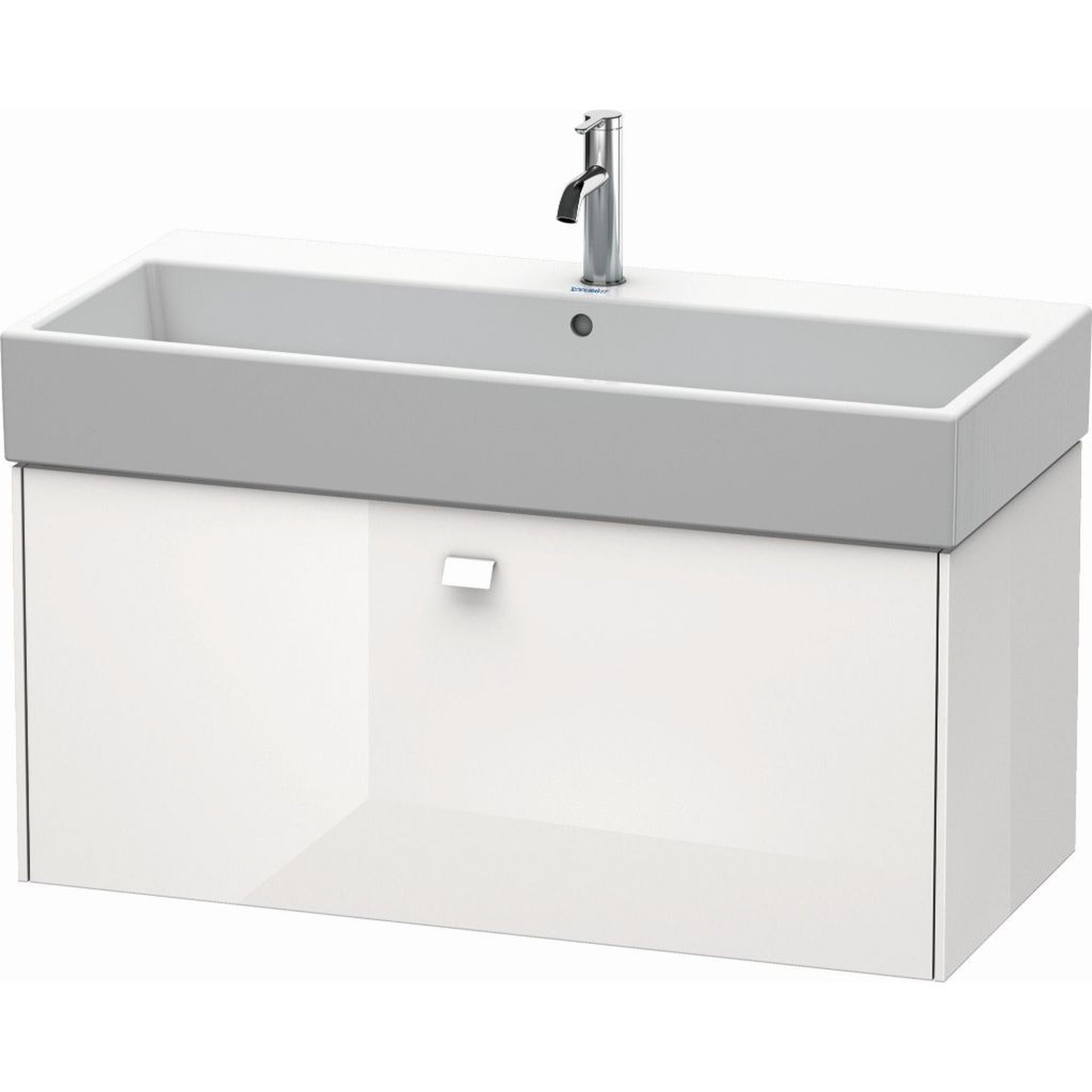 Duravit Brioso 39" x 17" x 18" One Drawer Wall-Mount Vanity Unit in White High Gloss