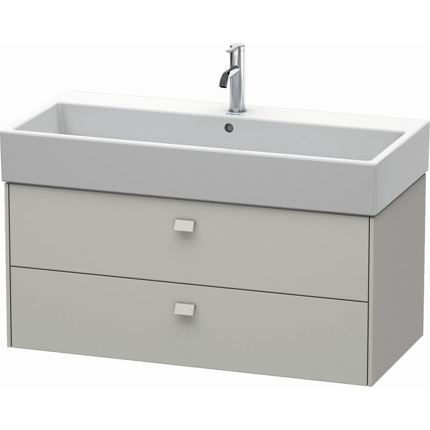 Duravit Brioso 39" x 17" x 18" Two Drawer Wall-Mount Vanity Unit in Concrete Grey Matt