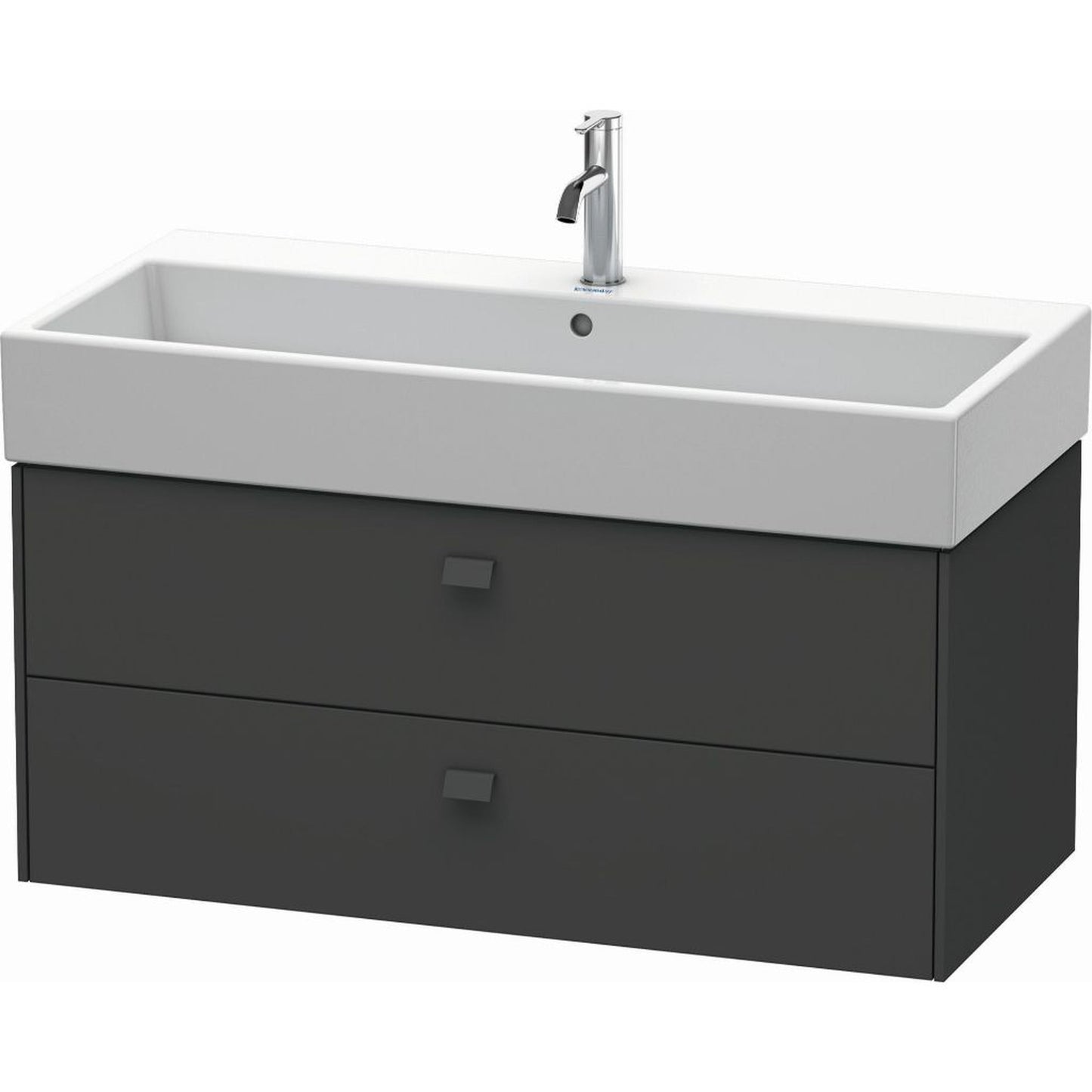 Duravit Brioso 39" x 17" x 18" Two Drawer Wall-Mount Vanity Unit in Graphite Matt