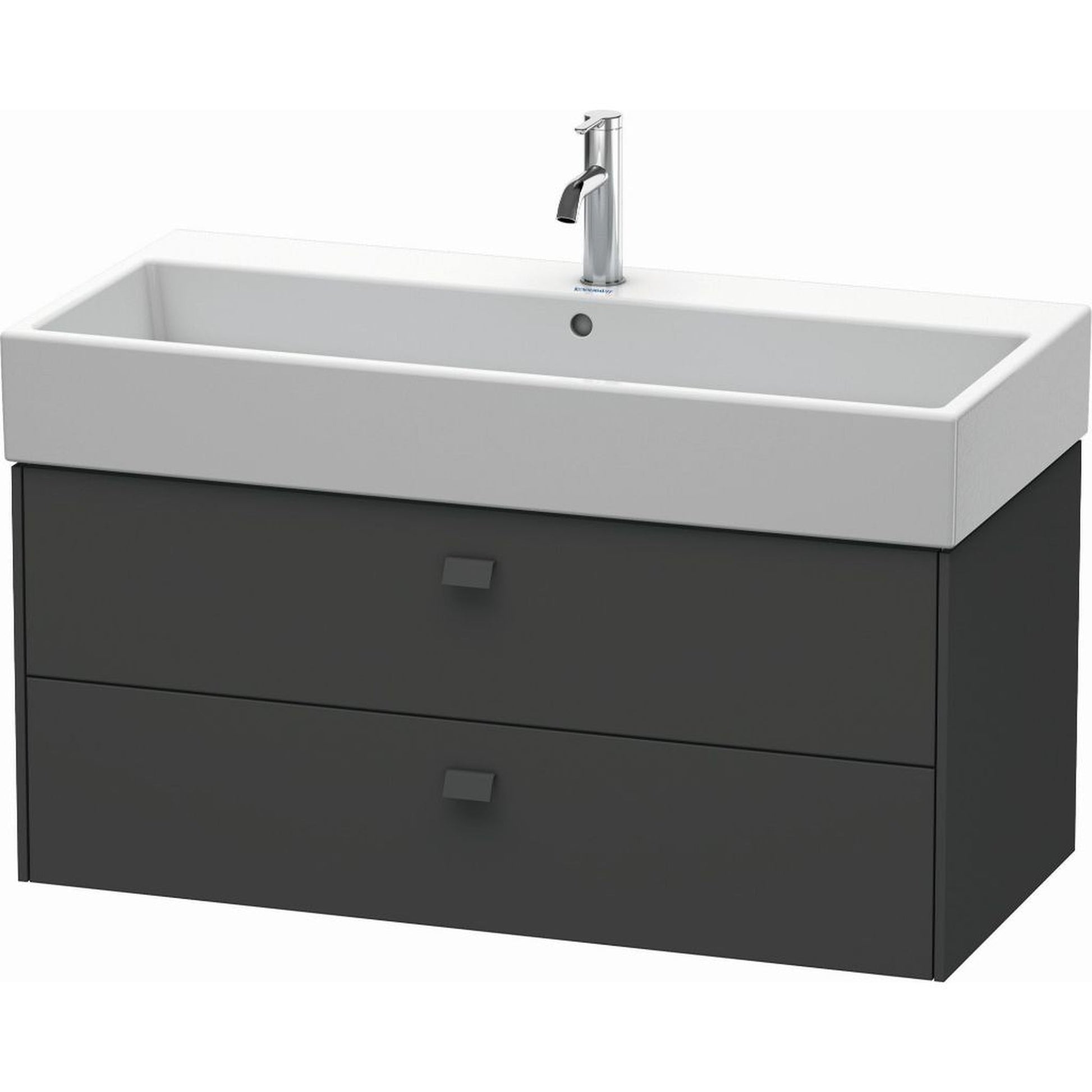 Duravit Brioso 39" x 17" x 18" Two Drawer Wall-Mount Vanity Unit in Graphite Matt