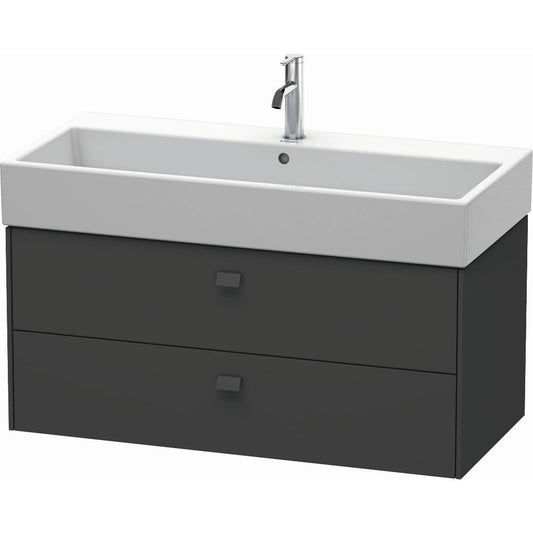 Duravit Brioso 39" x 17" x 18" Two Drawer Wall-Mount Vanity Unit in Graphite Matt