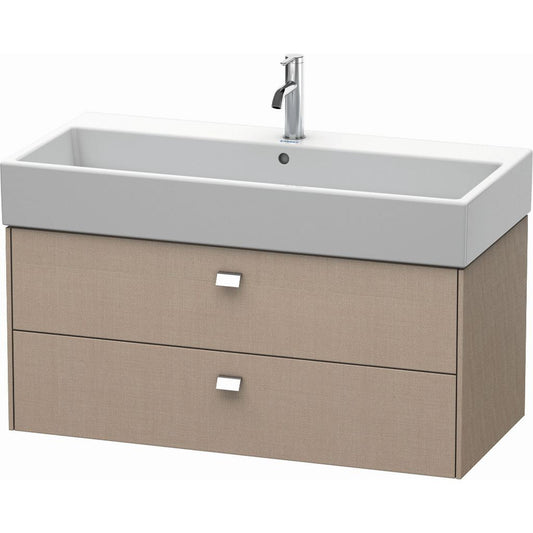 Duravit Brioso 39" x 17" x 18" Two Drawer Wall-Mount Vanity Unit in Linen and Chrome Handle