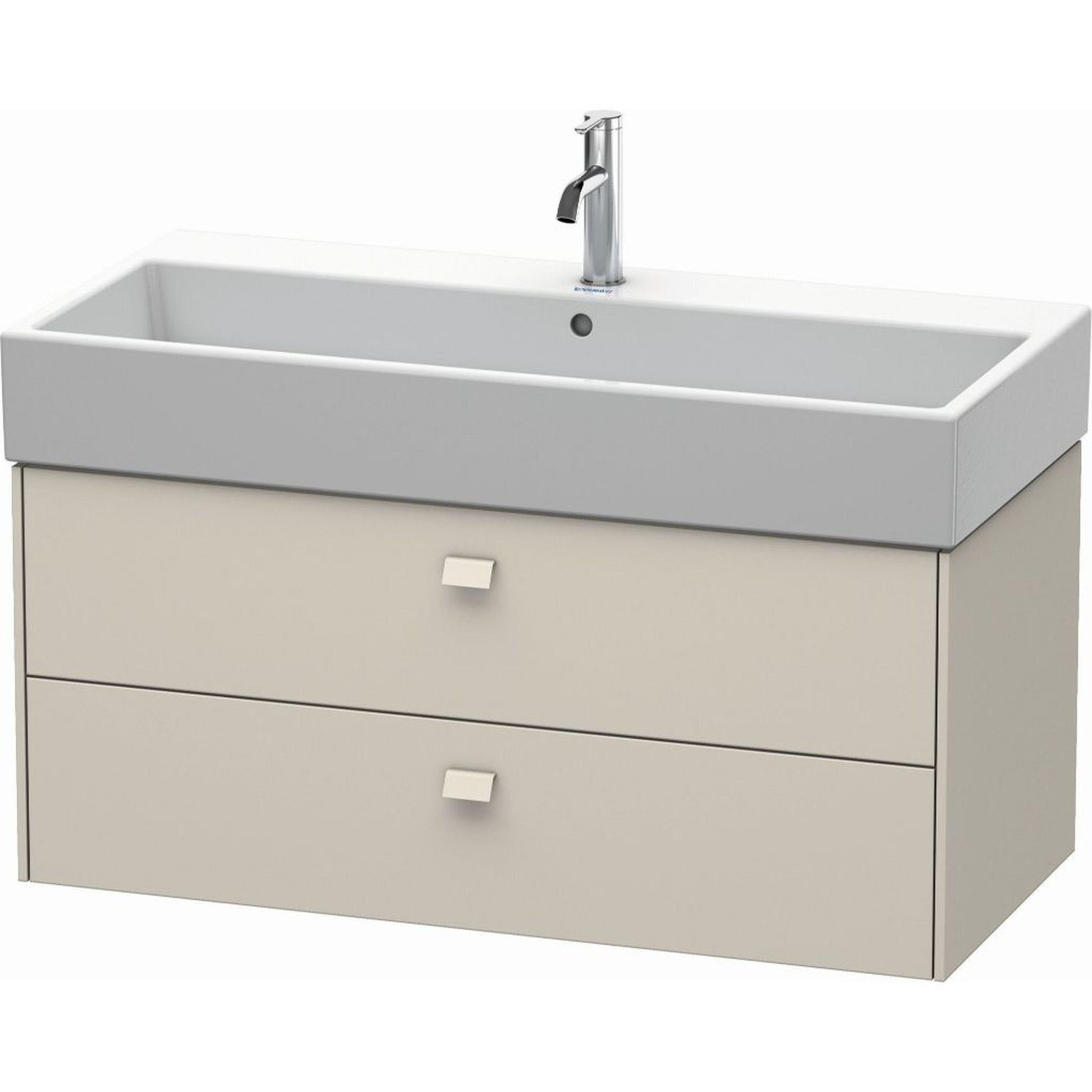 Duravit Brioso 39" x 17" x 18" Two Drawer Wall-Mount Vanity Unit in Taupe