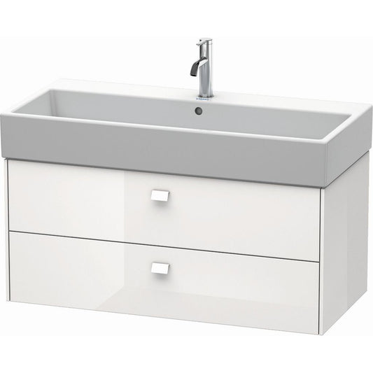 Duravit Brioso 39" x 17" x 18" Two Drawer Wall-Mount Vanity Unit in White High Gloss