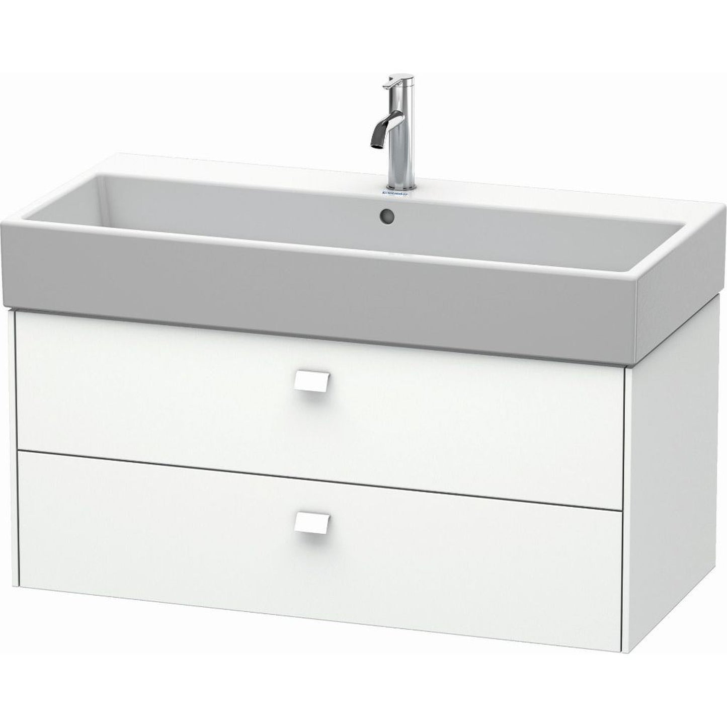 Duravit Brioso 39" x 17" x 18" Two Drawer Wall-Mount Vanity Unit in White Matt