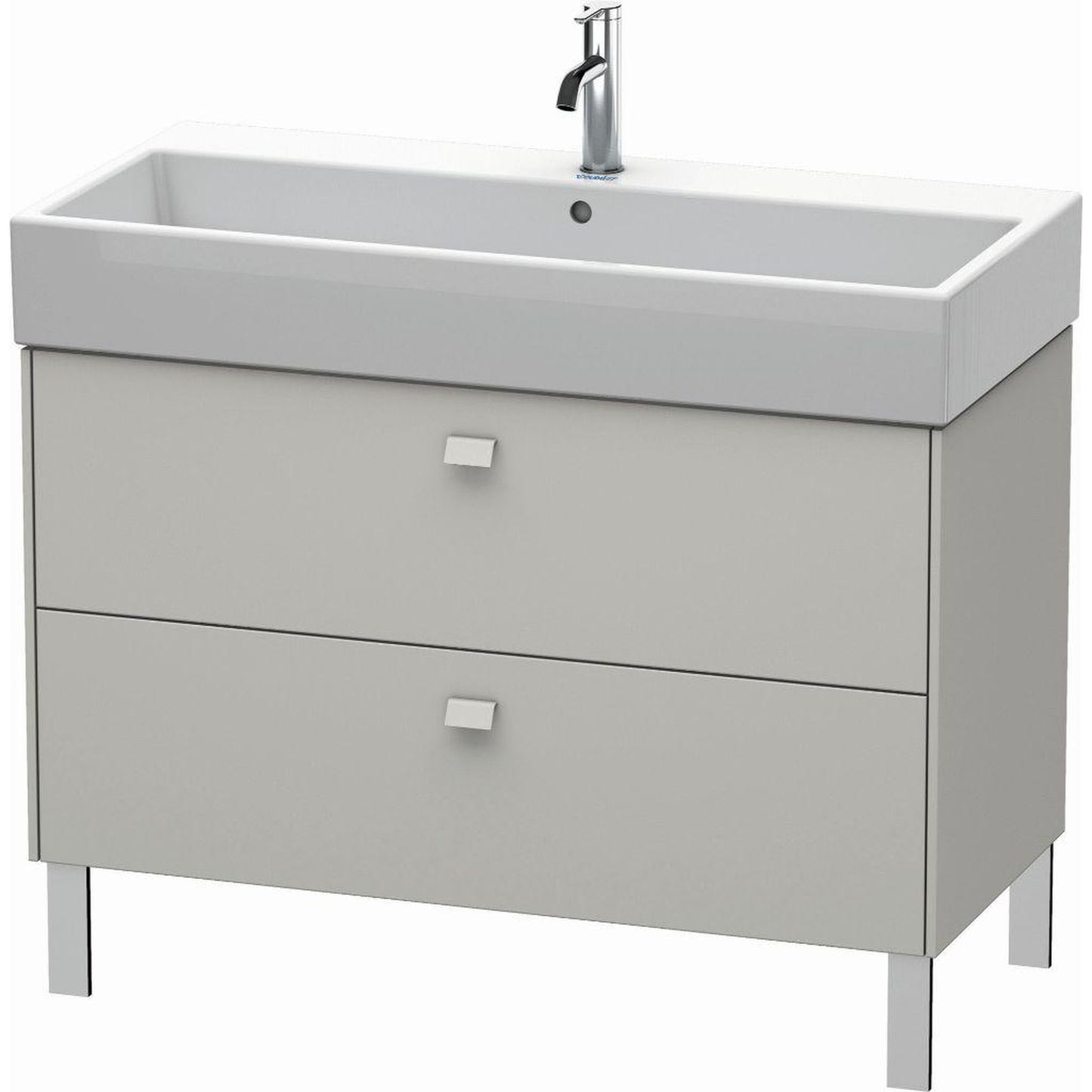 Duravit Brioso 39" x 22" x 18" Two Drawer Floor Standing Vanity Unit in Concrete Grey Matt