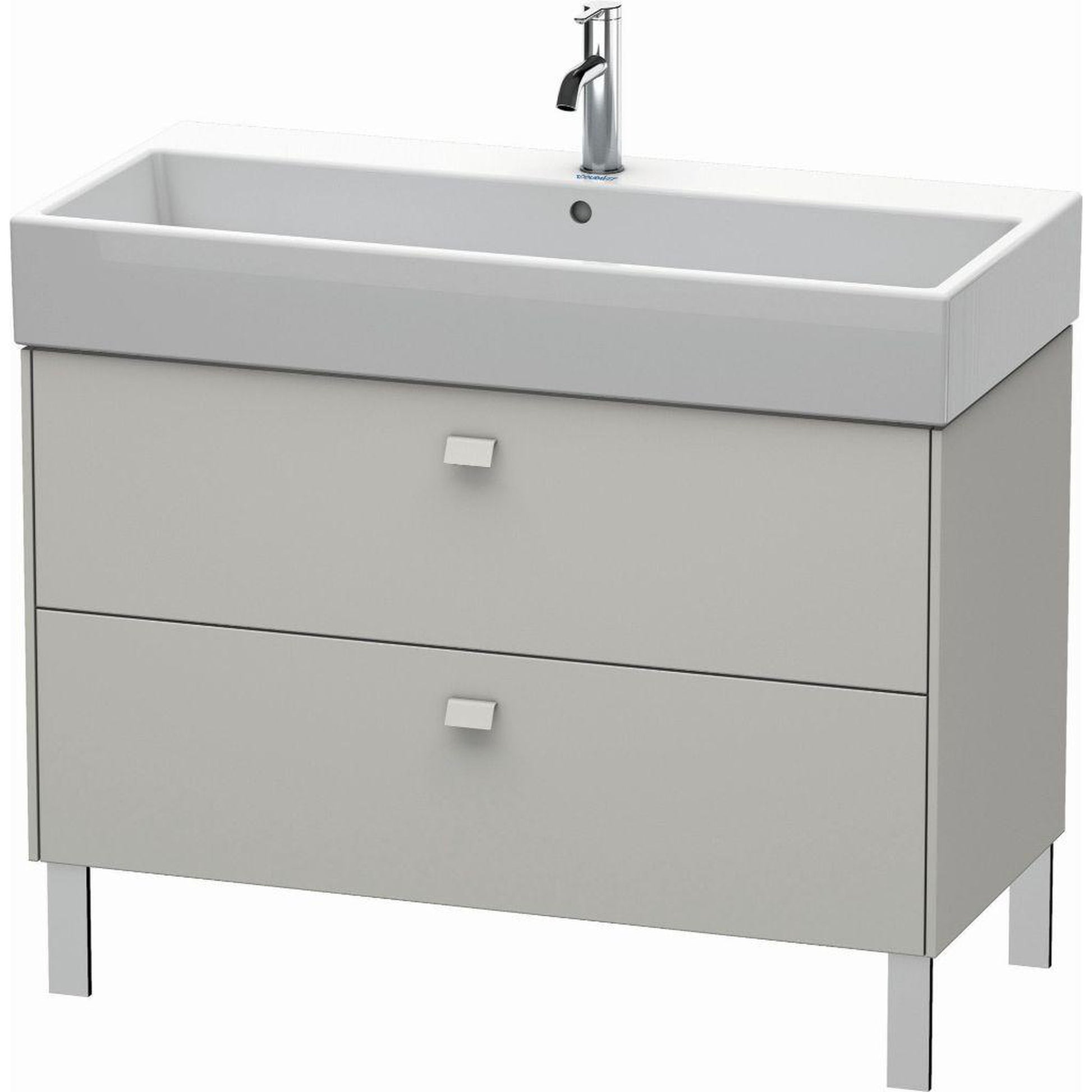 Duravit Brioso 39" x 22" x 18" Two Drawer Floor Standing Vanity Unit in Concrete Grey Matt