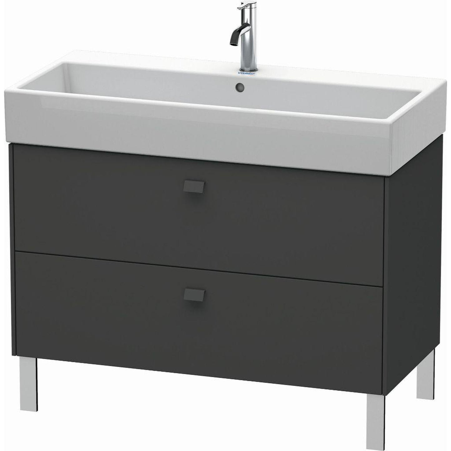 Duravit Brioso 39" x 22" x 18" Two Drawer Floor Standing Vanity Unit in Graphite Matt