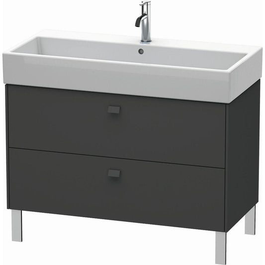 Duravit Brioso 39" x 22" x 18" Two Drawer Floor Standing Vanity Unit in Graphite Matt