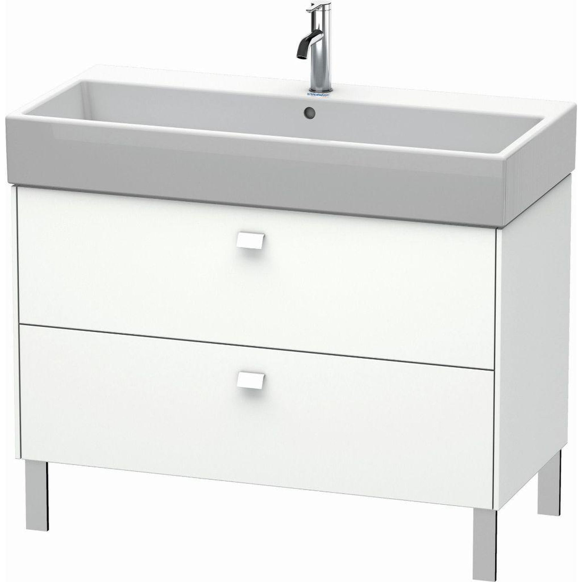 Duravit Brioso 39" x 22" x 18" Two Drawer Floor Standing Vanity Unit in White Matt