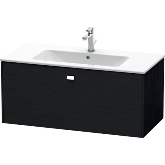 Duravit Brioso 40" x 17" x 19" One Drawer Wall-Mount Vanity Unit in Black Oak and Chrome Handle