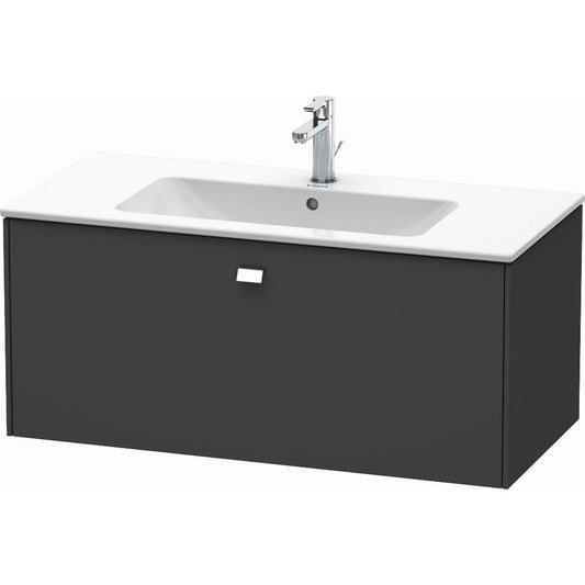 Duravit Brioso 40" x 17" x 19" One Drawer Wall-Mount Vanity Unit in Graphite Matt and Chrome Handle