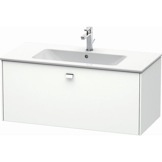 Duravit Brioso 40" x 17" x 19" One Drawer Wall-Mount Vanity Unit in White Matt and Chrome Handle