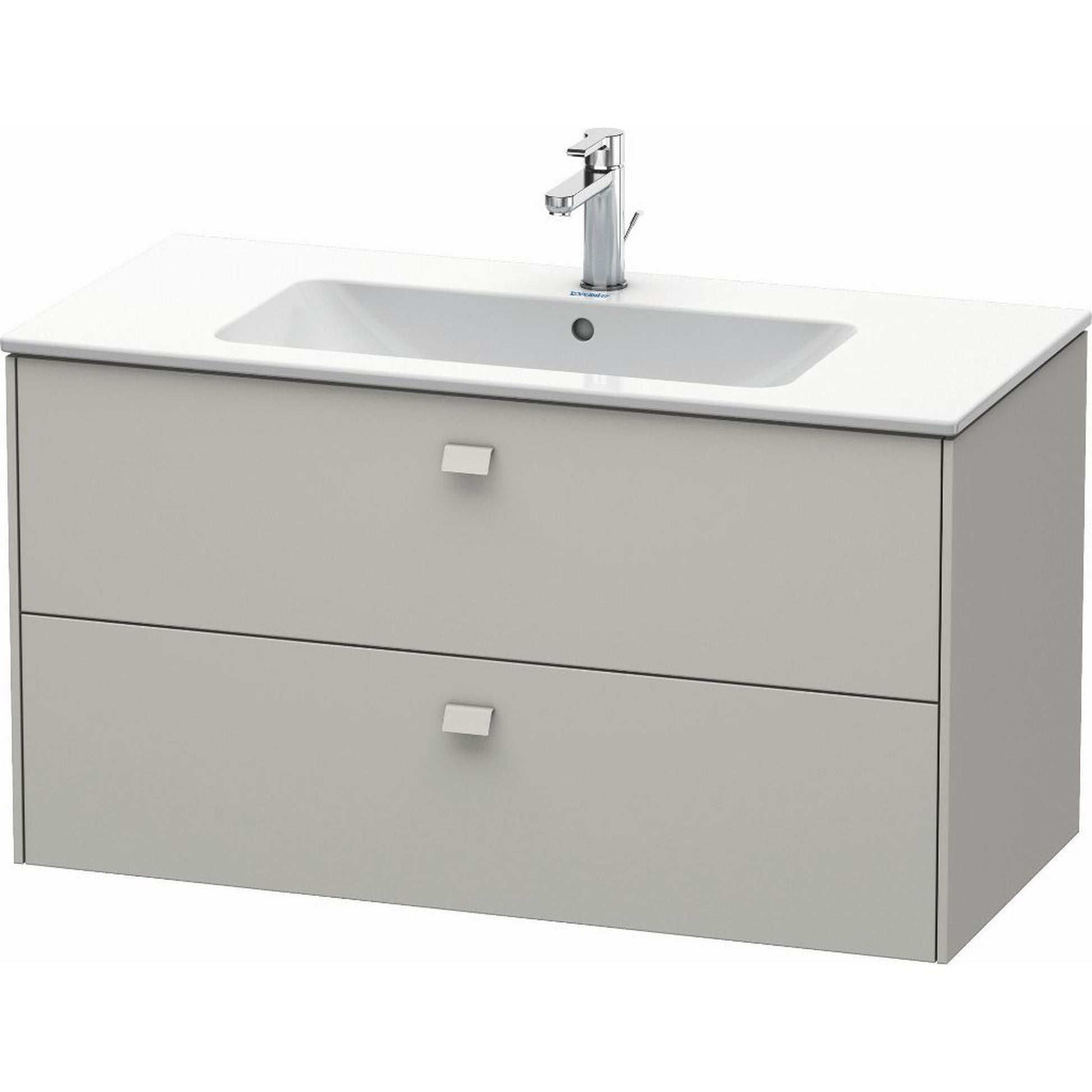 Duravit Brioso 40" x 22" x 19" Two Drawer Wall-Mount Vanity Unit in Concrete Grey Matt