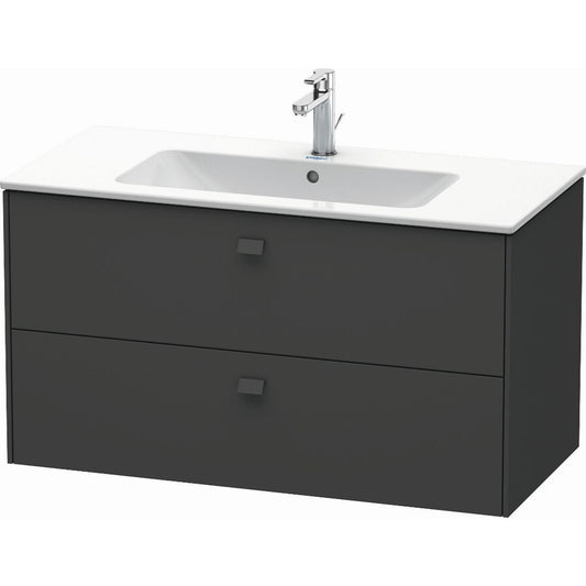 Duravit Brioso 40" x 22" x 19" Two Drawer Wall-Mount Vanity Unit in Graphite Matt
