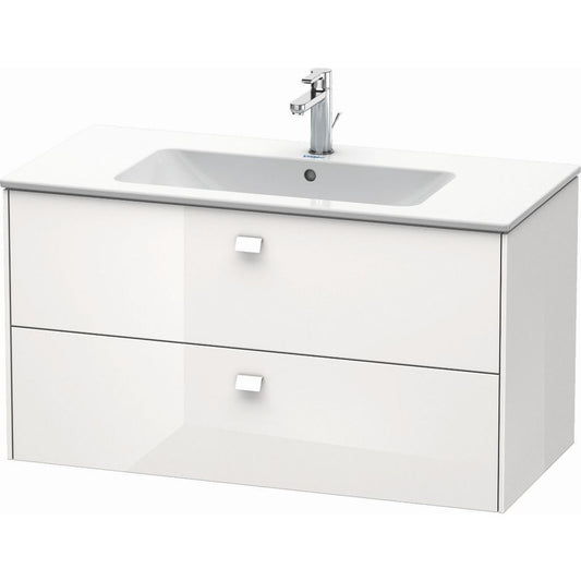 Duravit Brioso 40" x 22" x 19" Two Drawer Wall-Mount Vanity Unit in White High Gloss