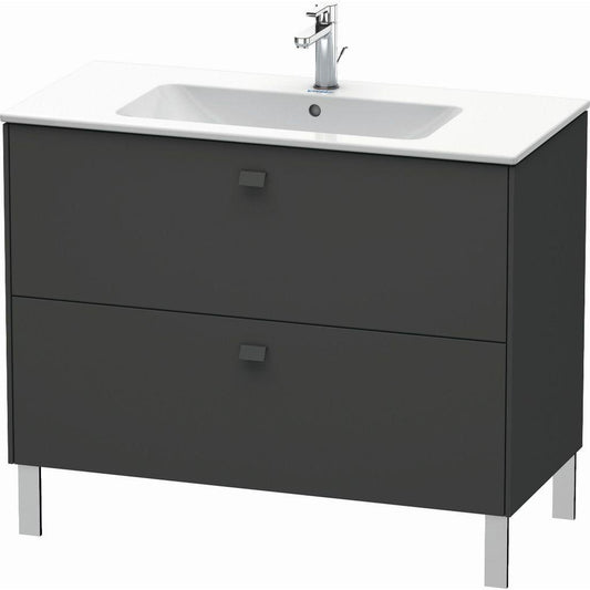 Duravit Brioso 40" x 27" x 19" Two Drawer Floor Standing Vanity Unit in Graphite Matt