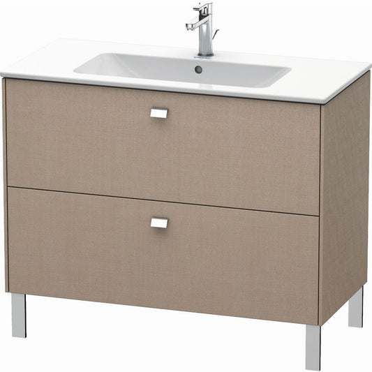 Duravit Brioso 40" x 27" x 19" Two Drawer Floor Standing Vanity Unit in Linen and Chrome Handle