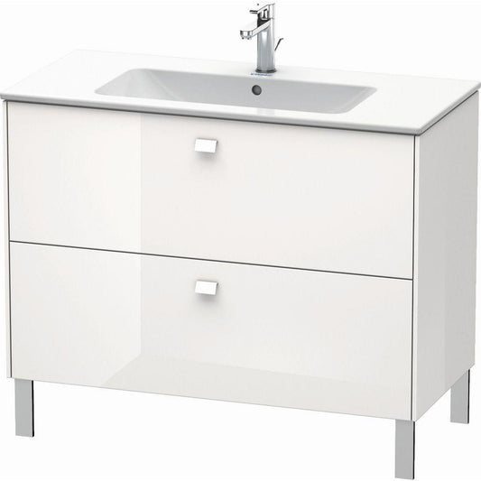 Duravit Brioso 40" x 27" x 19" Two Drawer Floor Standing Vanity Unit in White High Gloss