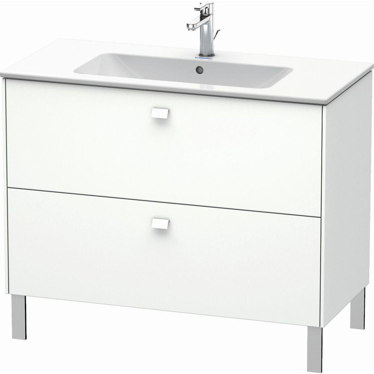 Duravit Brioso 40" x 27" x 19" Two Drawer Floor Standing Vanity Unit in White Matt
