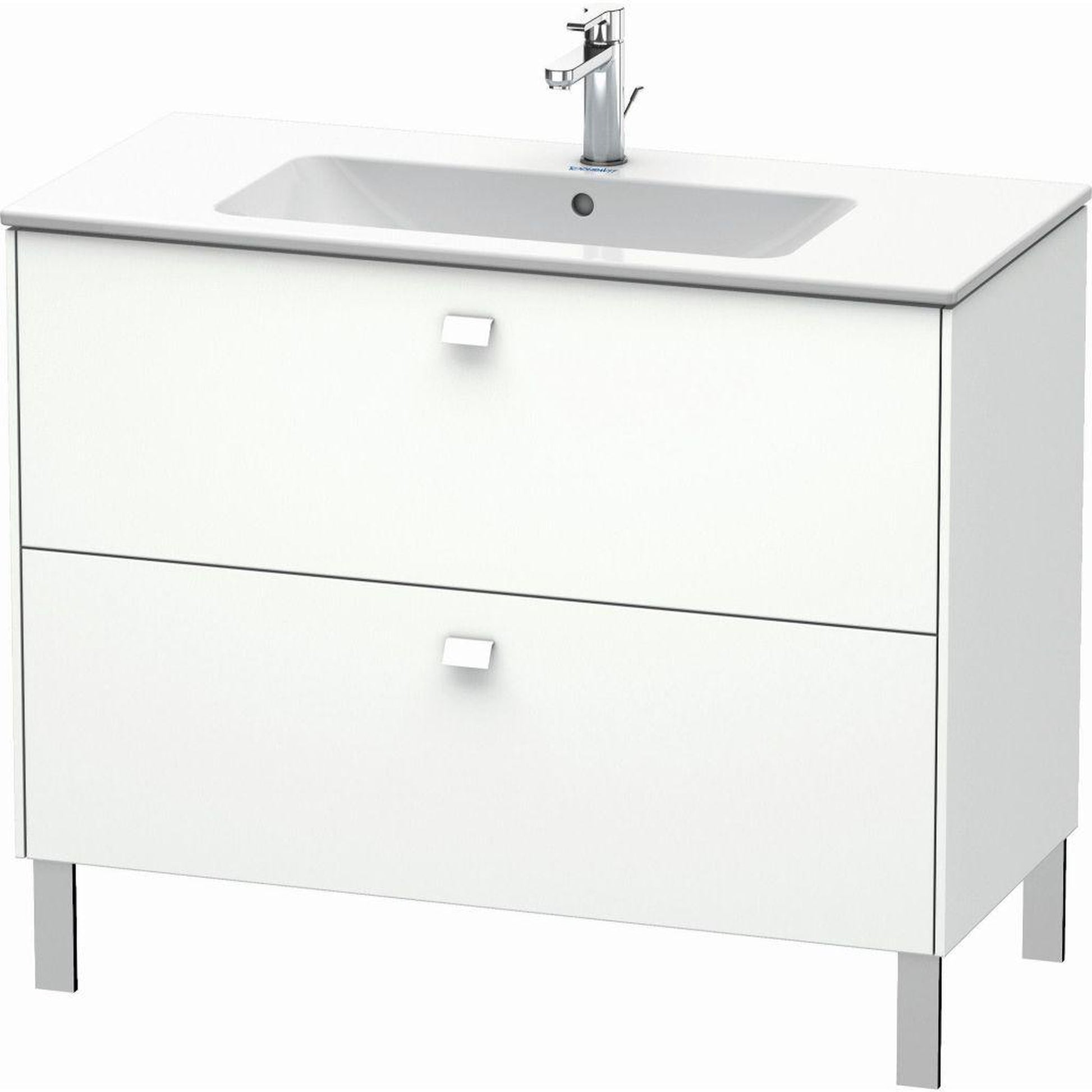 Duravit Brioso 40" x 27" x 19" Two Drawer Floor Standing Vanity Unit in White Matt