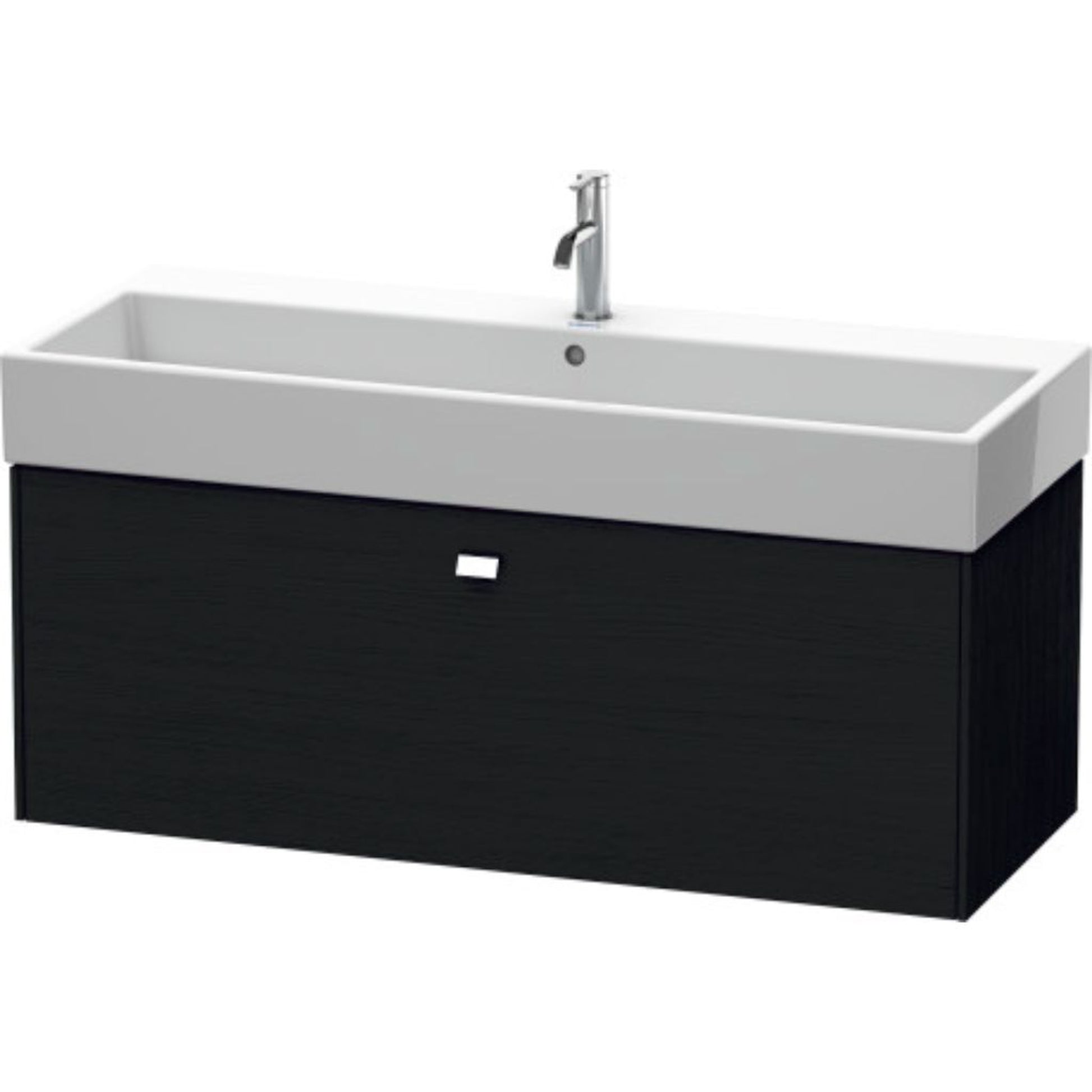 Duravit Brioso 47" x 17" x 18" One Drawer Wall-Mount Vanity Unit in Black Oak and Chrome Handle