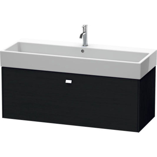 Duravit Brioso 47" x 17" x 18" One Drawer Wall-Mount Vanity Unit in Black Oak and Chrome Handle