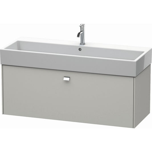 Duravit Brioso 47" x 17" x 18" One Drawer Wall-Mount Vanity Unit in Concrete Grey Matt and Chrome Handle