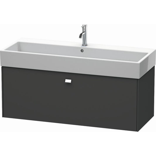 Duravit Brioso 47" x 17" x 18" One Drawer Wall-Mount Vanity Unit in Graphite Matt and Chrome Handle
