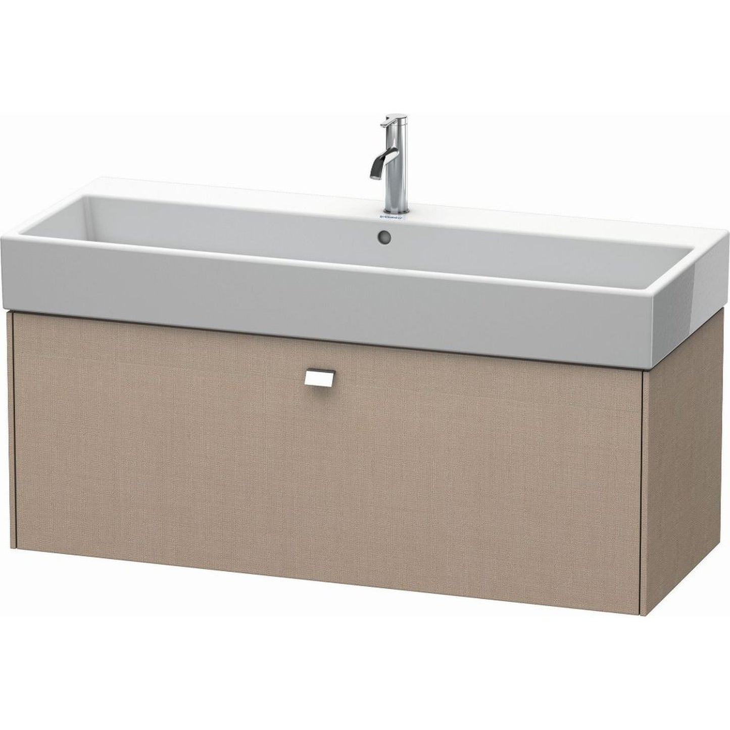 Duravit Brioso 47" x 17" x 18" One Drawer Wall-Mount Vanity Unit in Linen and Chrome Handle