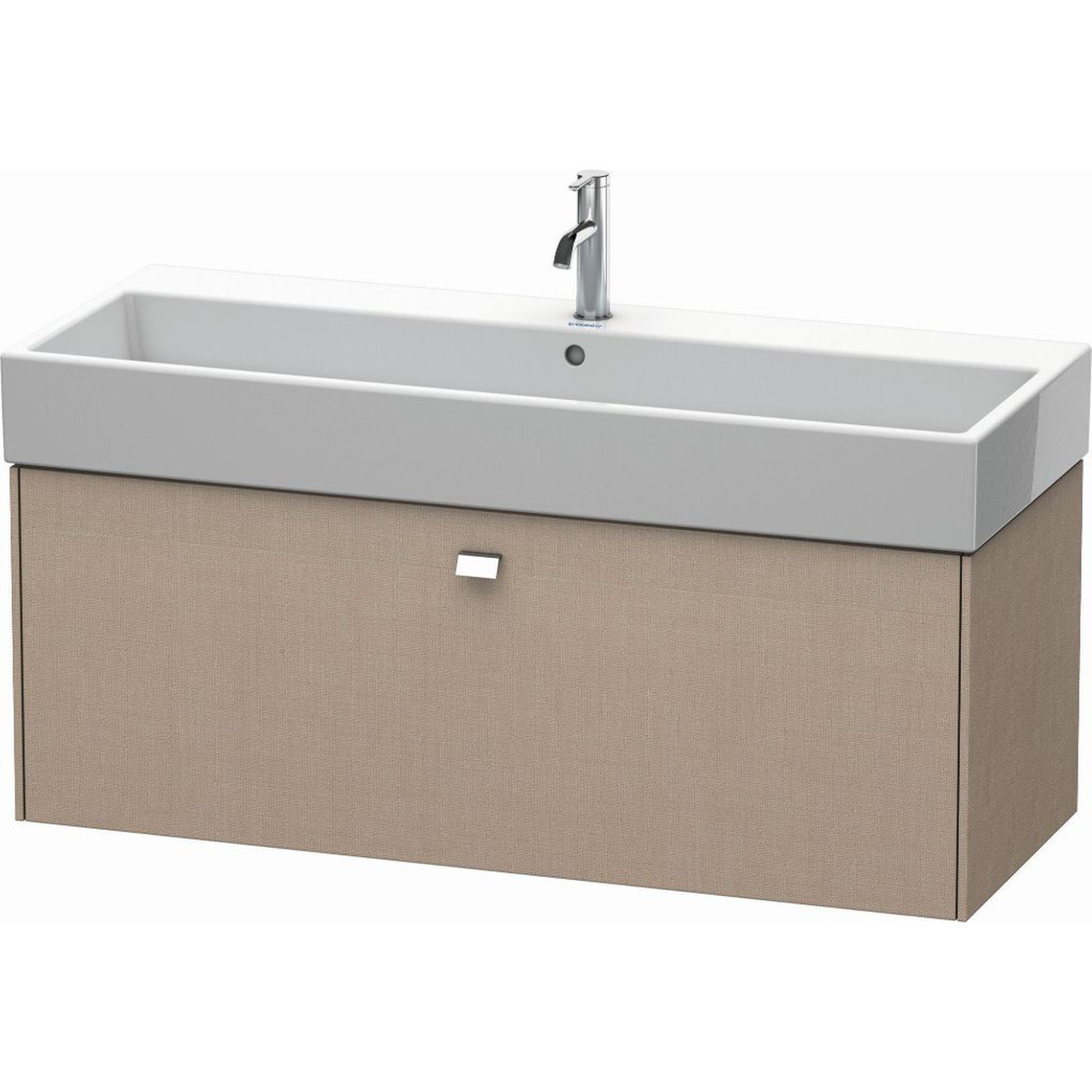 Duravit Brioso 47" x 17" x 18" One Drawer Wall-Mount Vanity Unit in Linen and Chrome Handle