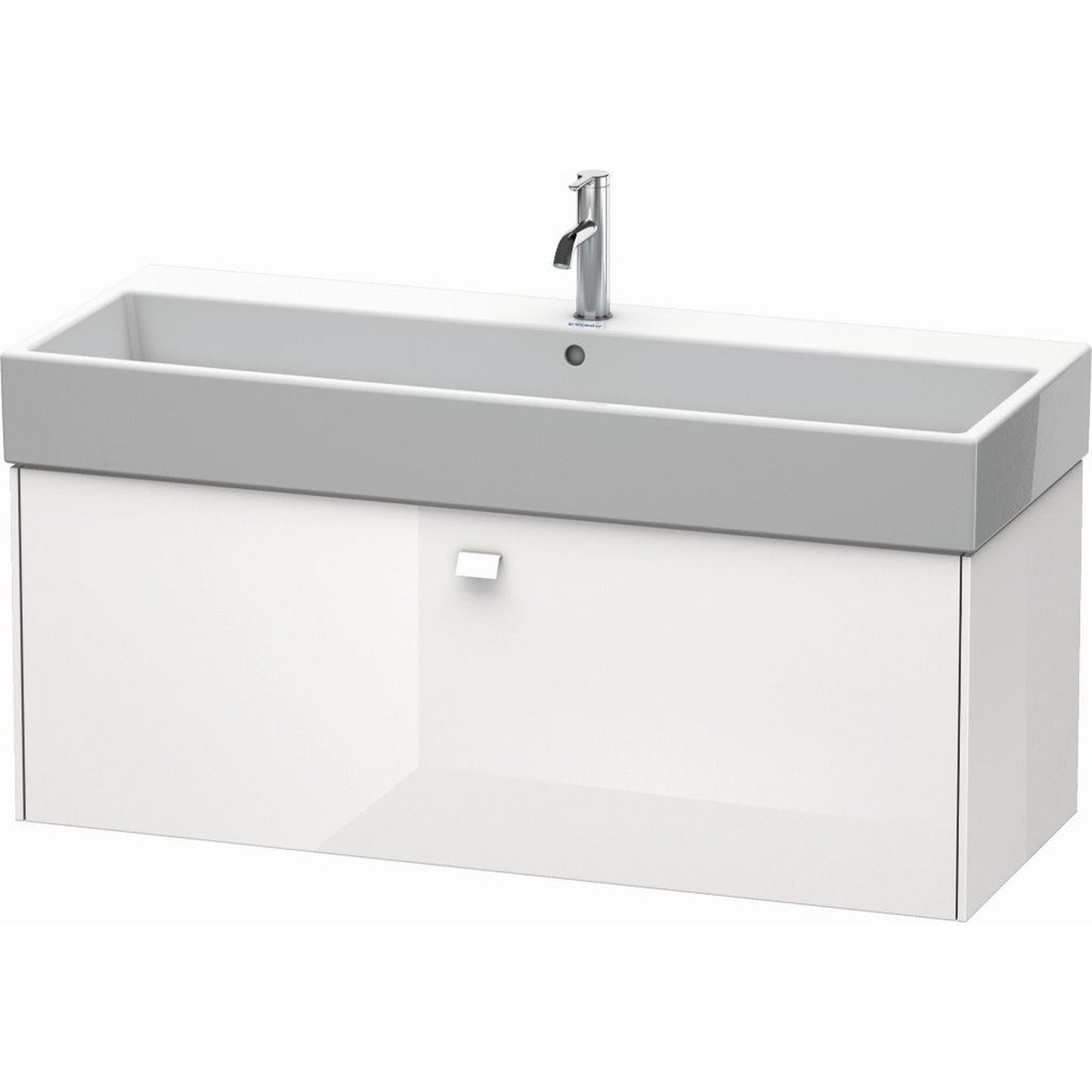 Duravit Brioso 47" x 17" x 18" One Drawer Wall-Mount Vanity Unit in White High Gloss