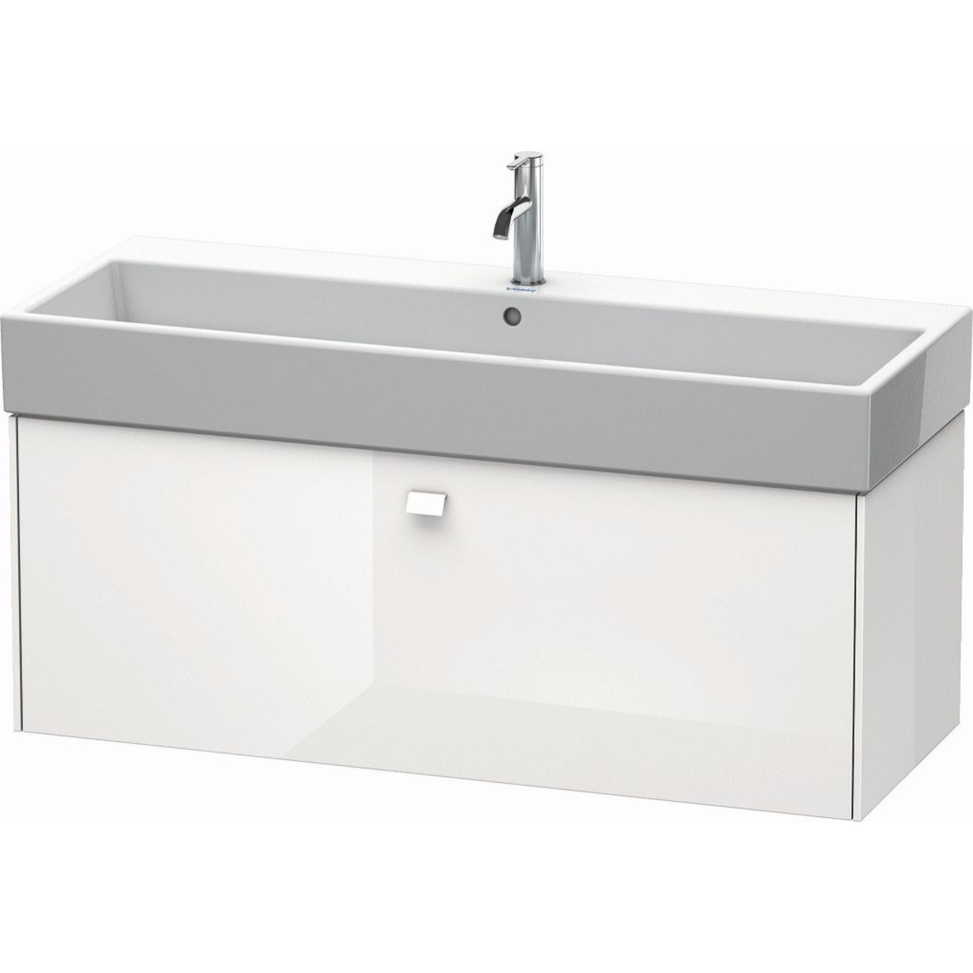 Duravit Brioso 47" x 17" x 18" One Drawer Wall-Mount Vanity Unit in White High Gloss