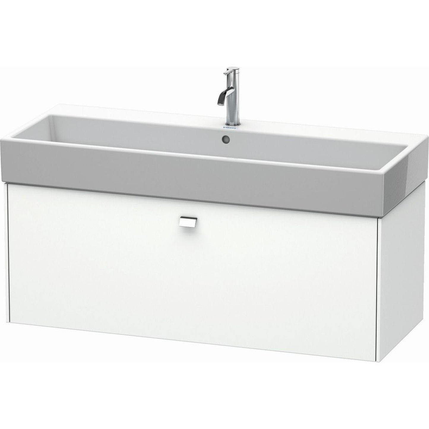 Duravit Brioso 47" x 17" x 18" One Drawer Wall-Mount Vanity Unit in White Matt and Chrome Handle