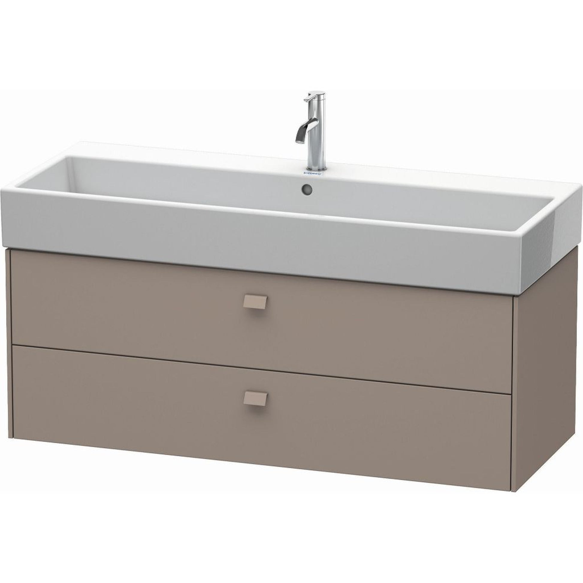 Duravit Brioso 47" x 17" x 18" Two Drawer Wall-Mount Vanity Unit in Basalt Matt