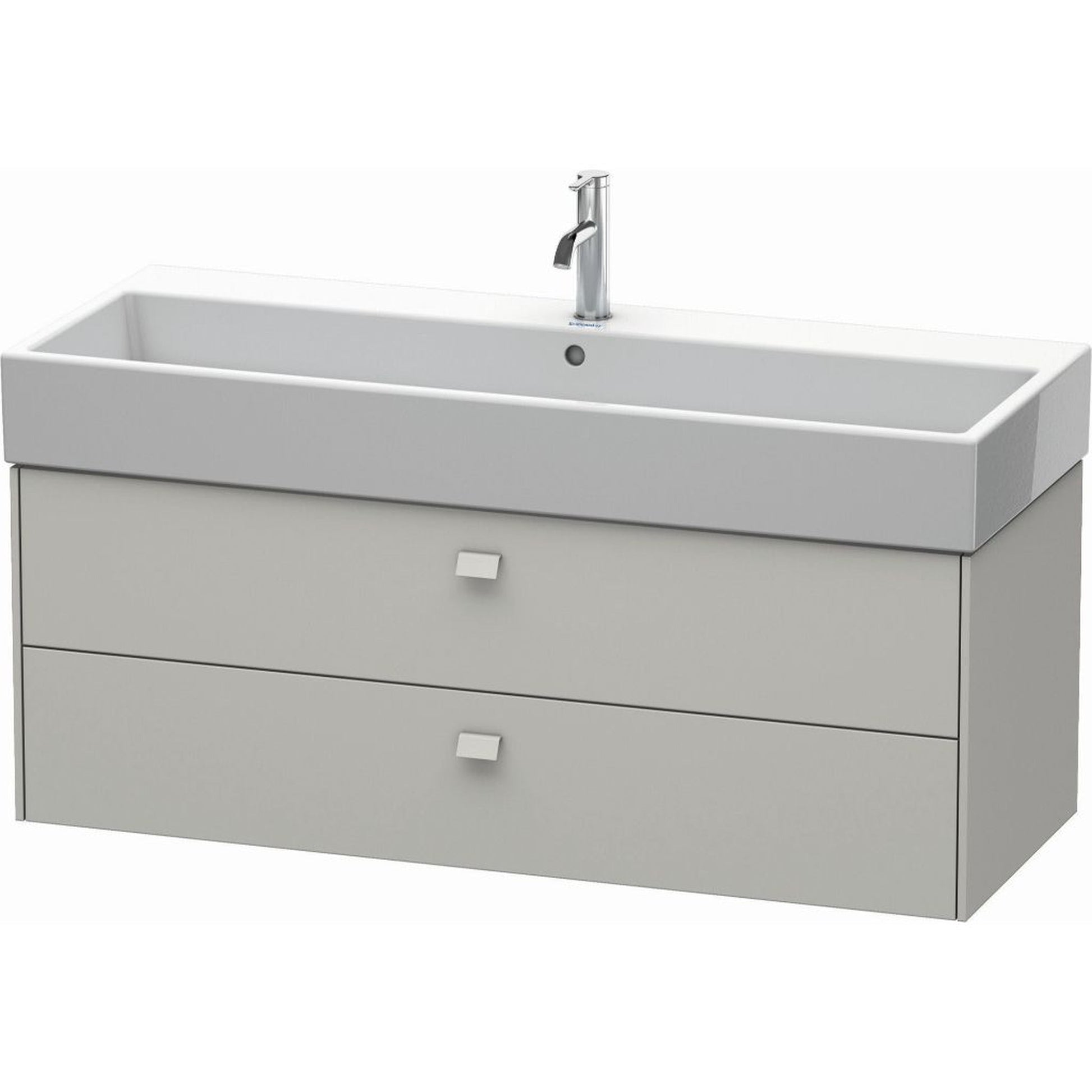 Duravit Brioso 47" x 17" x 18" Two Drawer Wall-Mount Vanity Unit in Concrete Grey Matt