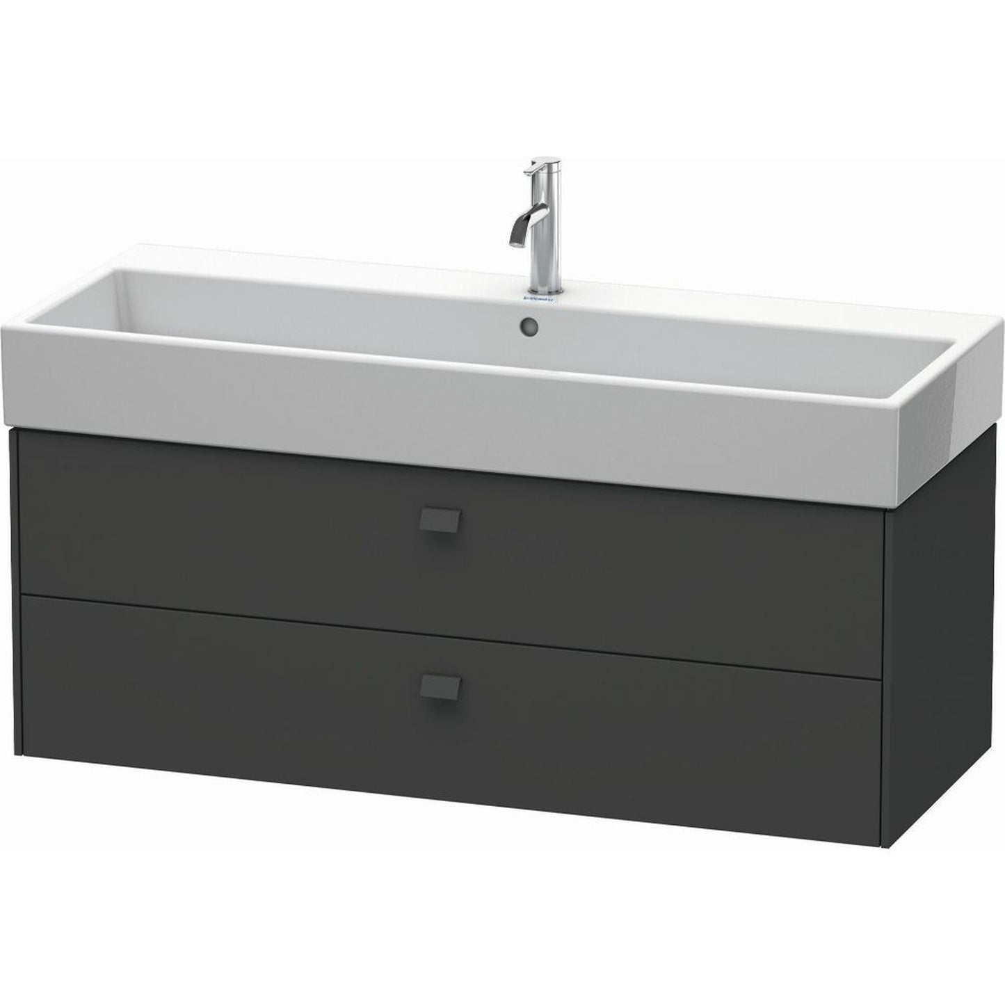 Duravit Brioso 47" x 17" x 18" Two Drawer Wall-Mount Vanity Unit in Graphite Matt