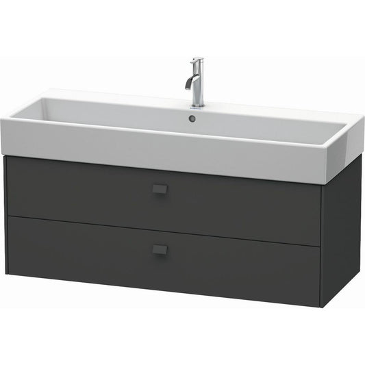 Duravit Brioso 47" x 17" x 18" Two Drawer Wall-Mount Vanity Unit in Graphite Matt