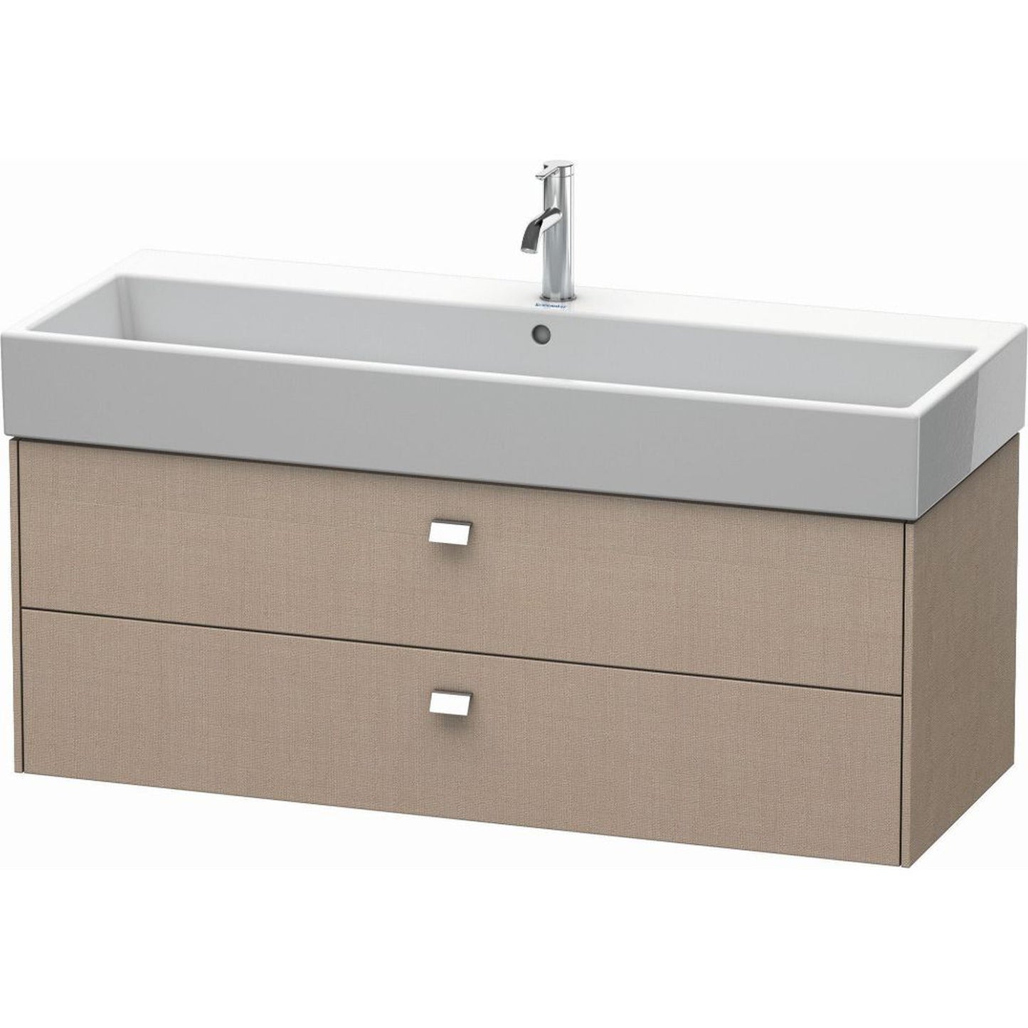 Duravit Brioso 47" x 17" x 18" Two Drawer Wall-Mount Vanity Unit in Linen and Chrome Handle