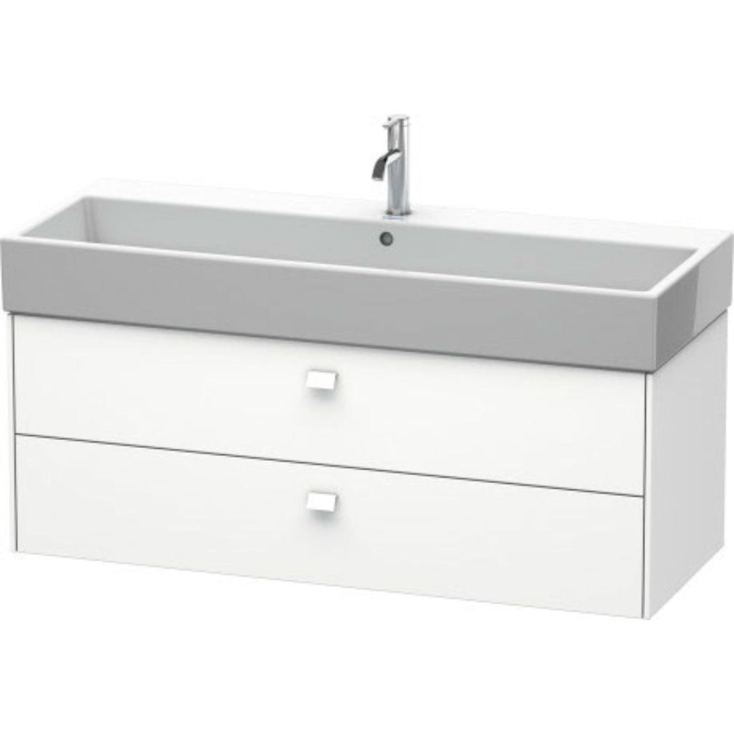 Duravit Brioso 47" x 17" x 18" Two Drawer Wall-Mount Vanity Unit in White Matt