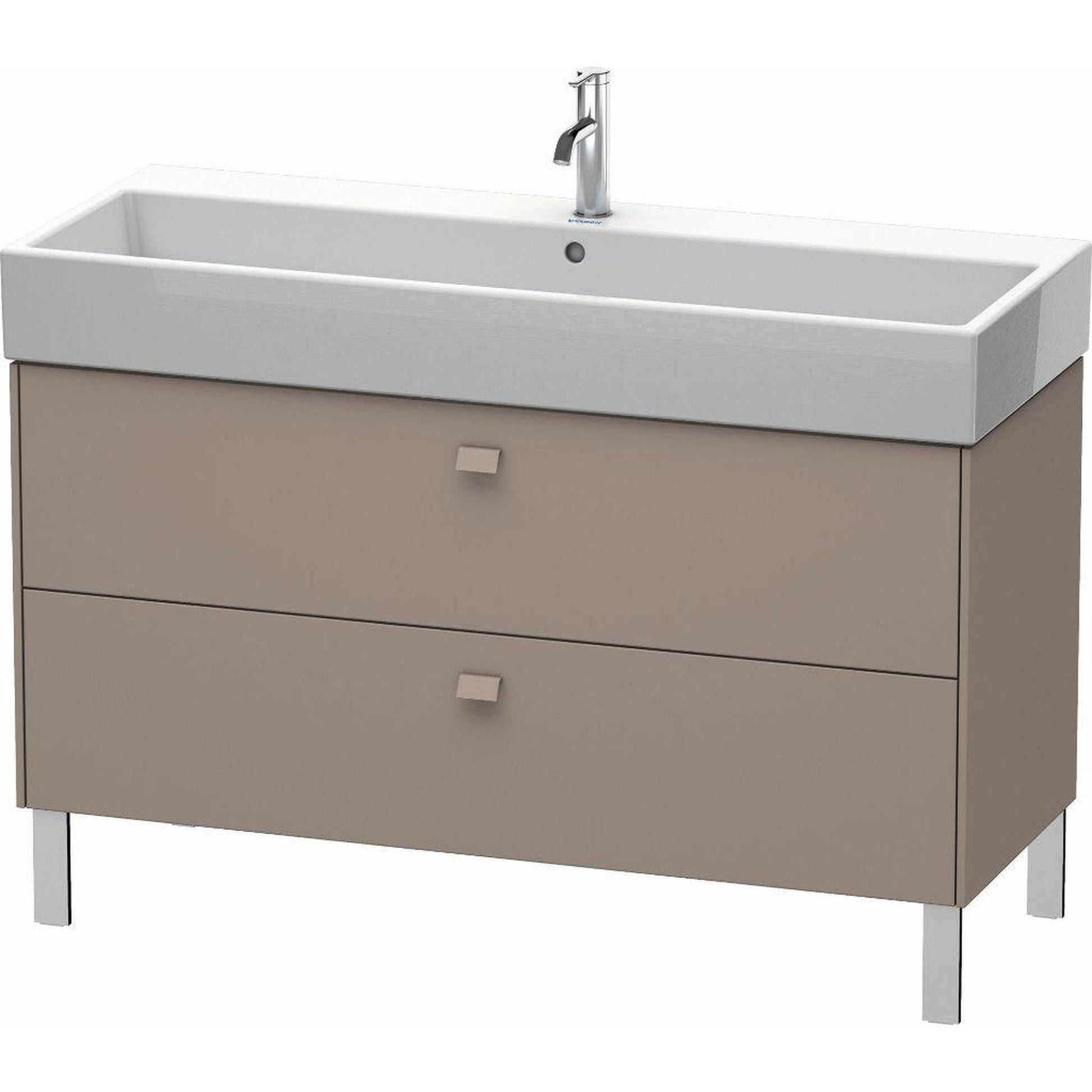 Duravit Brioso 47" x 22" x 18" Two Drawer Floor Standing Vanity Unit in Basalt Matt