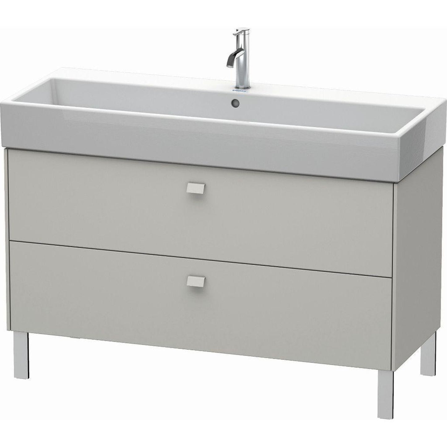 Duravit Brioso 47" x 22" x 18" Two Drawer Floor Standing Vanity Unit in Concrete Grey Matt
