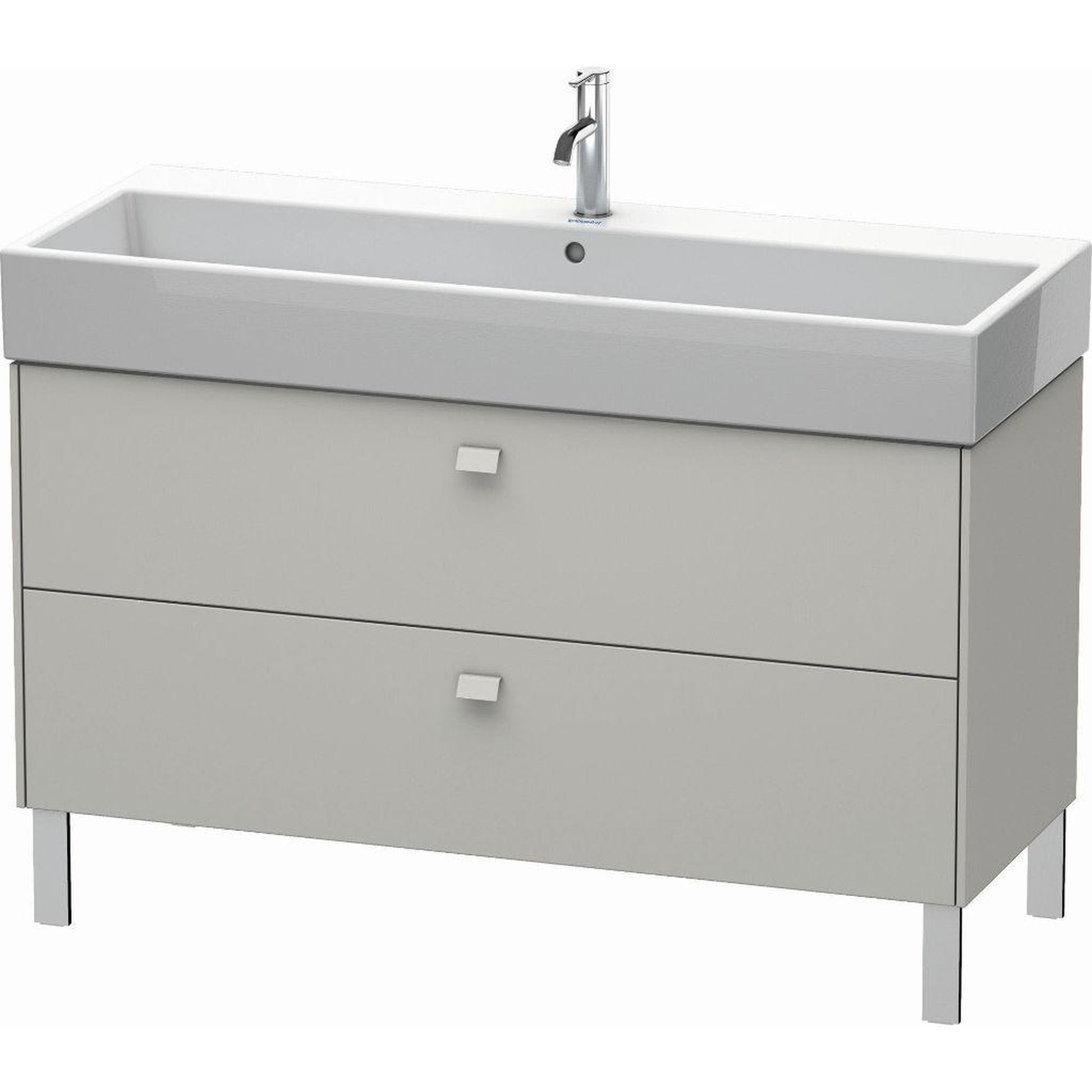 Duravit Brioso 47" x 22" x 18" Two Drawer Floor Standing Vanity Unit in Concrete Grey Matt