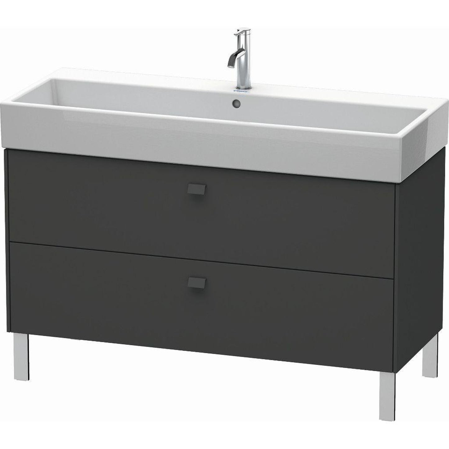 Duravit Brioso 47" x 22" x 18" Two Drawer Floor Standing Vanity Unit in Graphite Matt