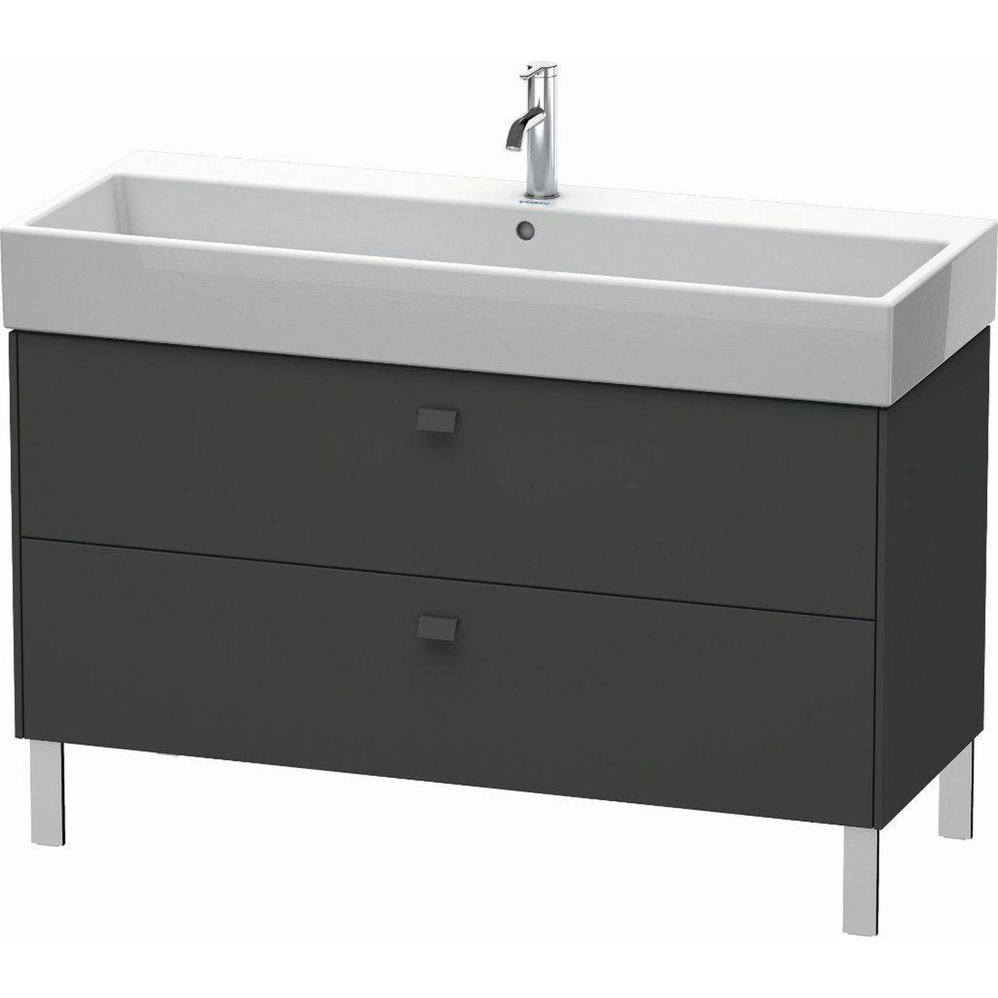 Duravit Brioso 47" x 22" x 18" Two Drawer Floor Standing Vanity Unit in Graphite Matt