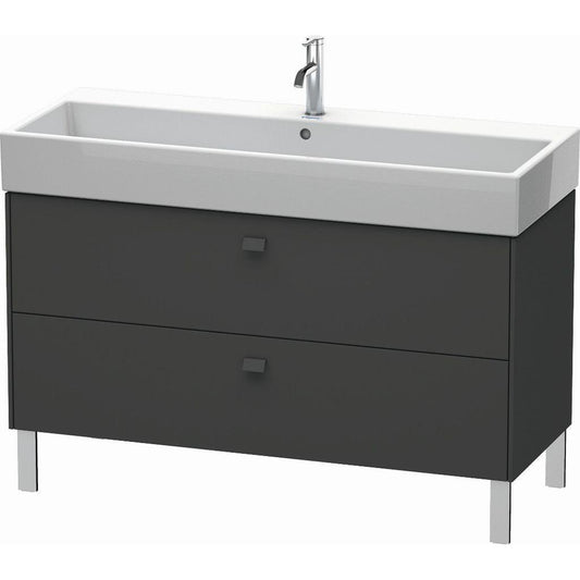 Duravit Brioso 47" x 22" x 18" Two Drawer Floor Standing Vanity Unit in Graphite Matt