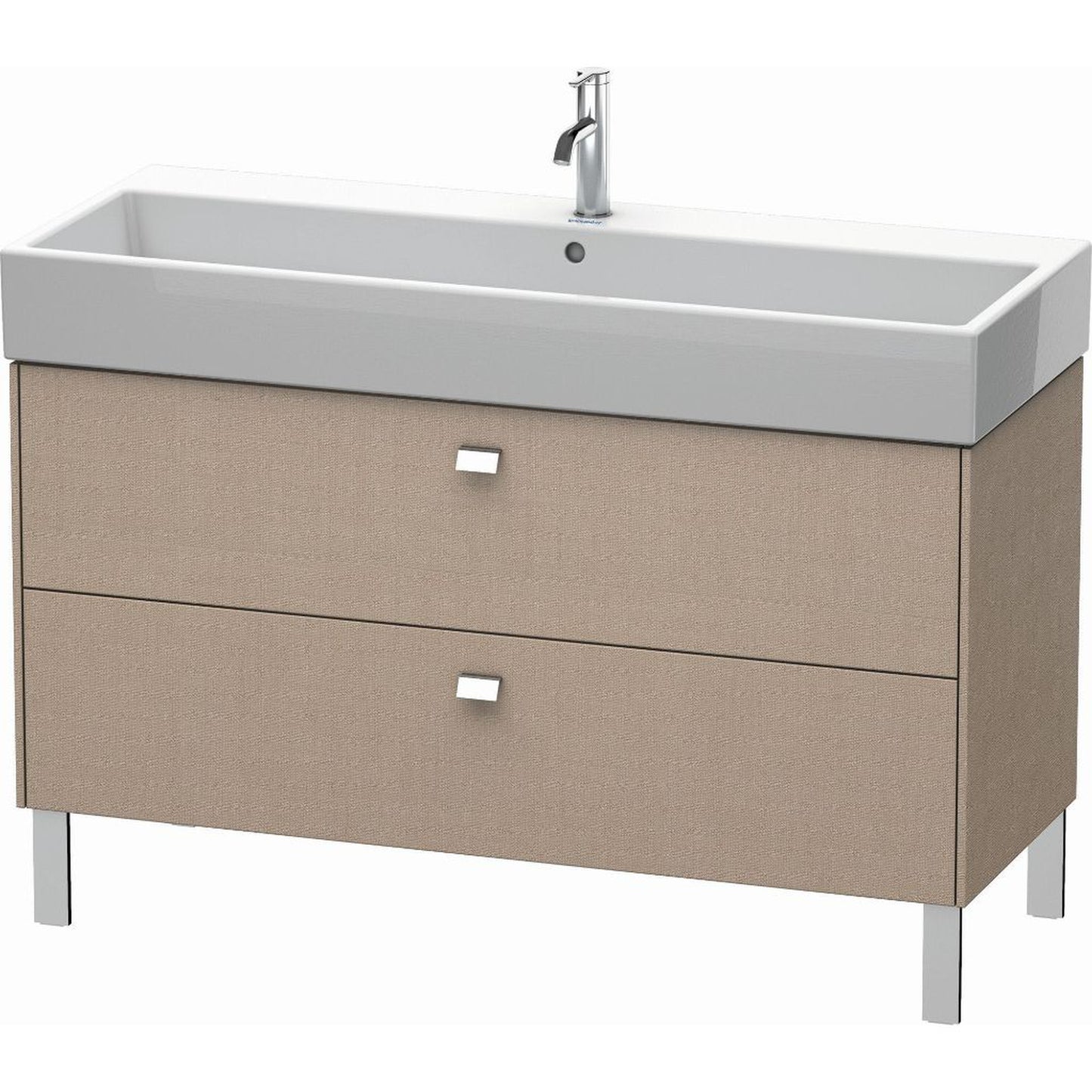 Duravit Brioso 47" x 22" x 18" Two Drawer Floor Standing Vanity Unit in Linen and Chrome Handle