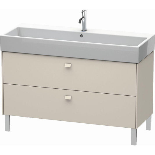 Duravit Brioso 47" x 22" x 18" Two Drawer Floor Standing Vanity Unit in Taupe