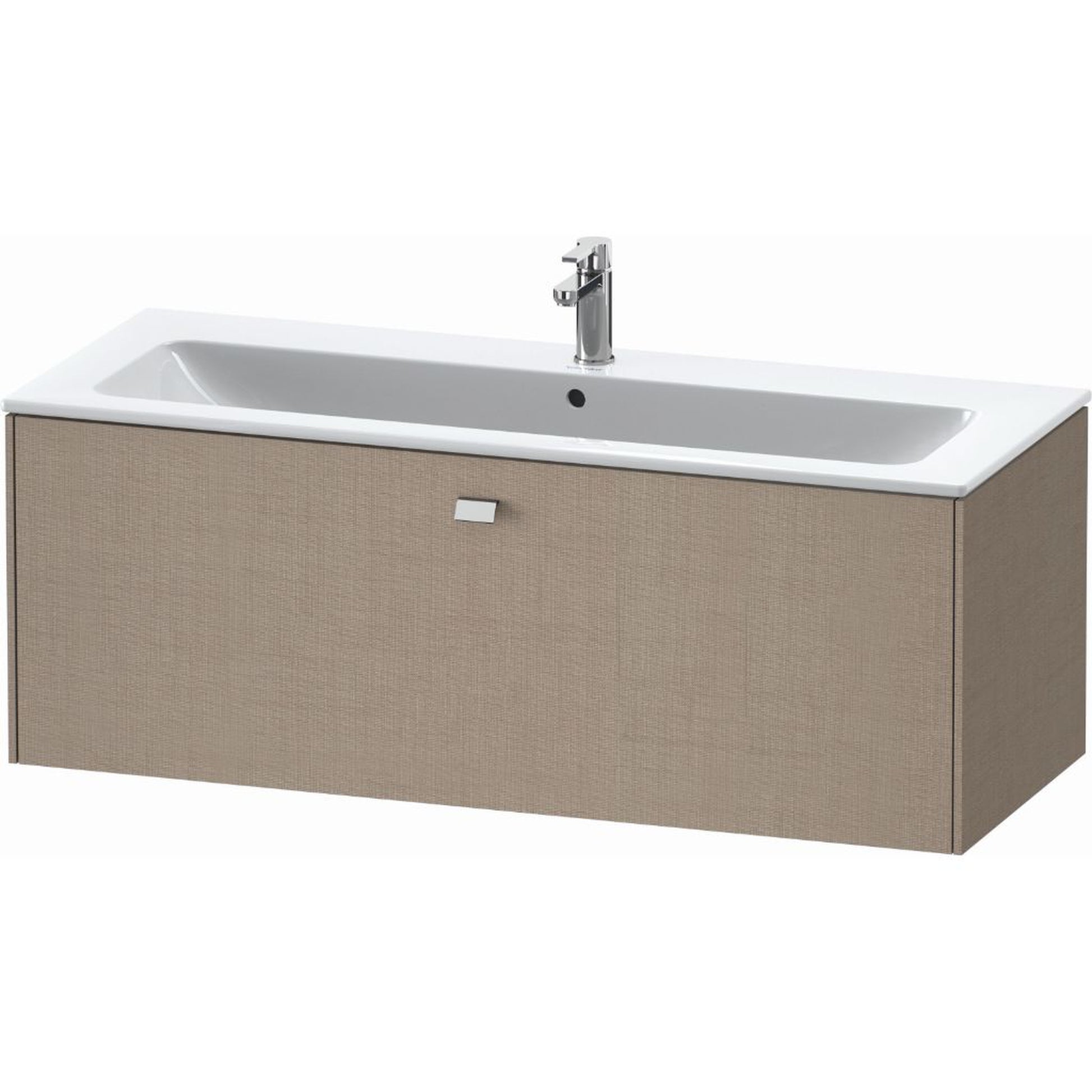Duravit Brioso 48" x 17" x 19" One Drawer Wall-Mount Vanity Unit in Linen and Chrome Handle